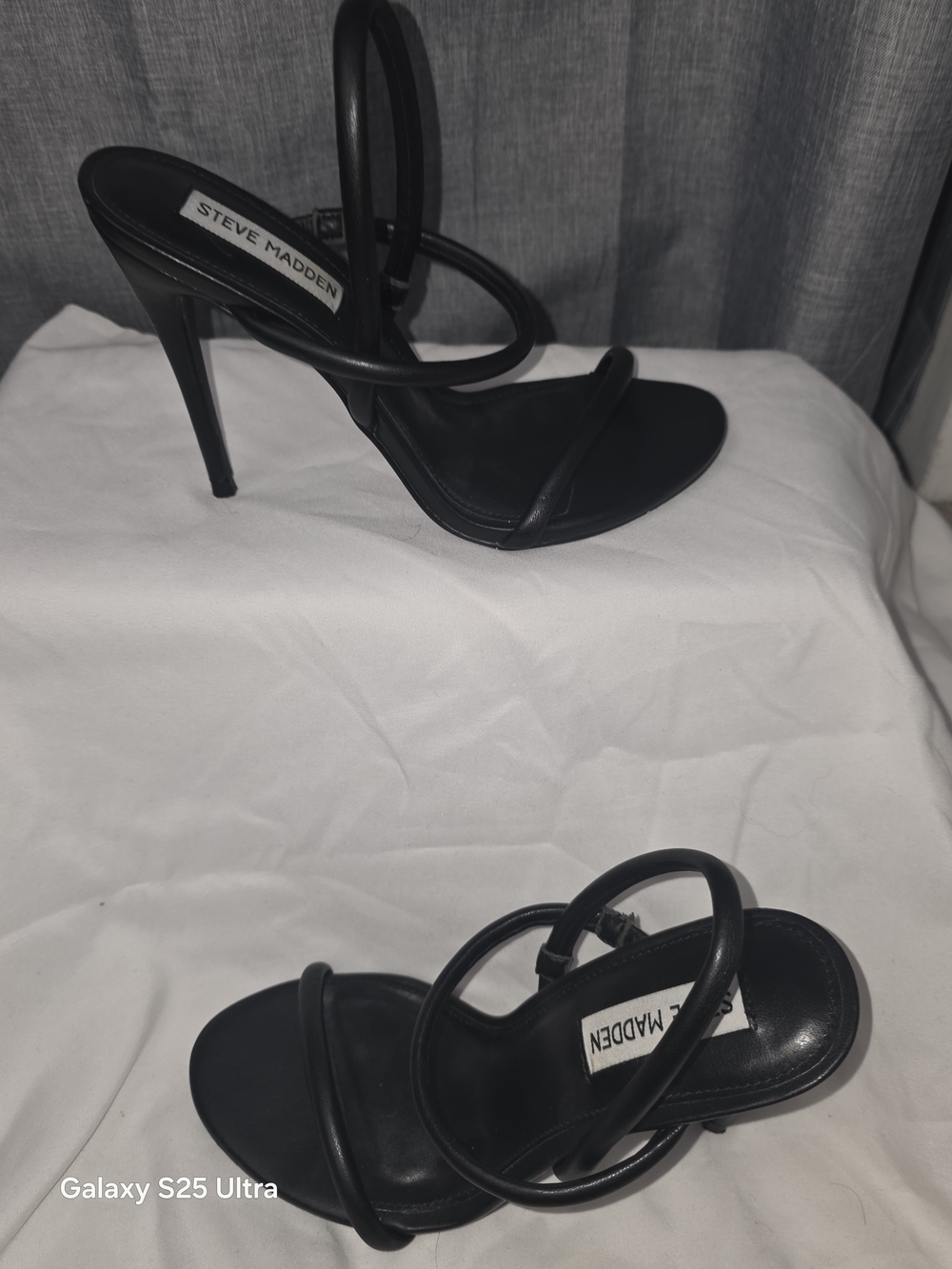 Steve Madden Black MINA Loop-Strap Stiletto Sandals